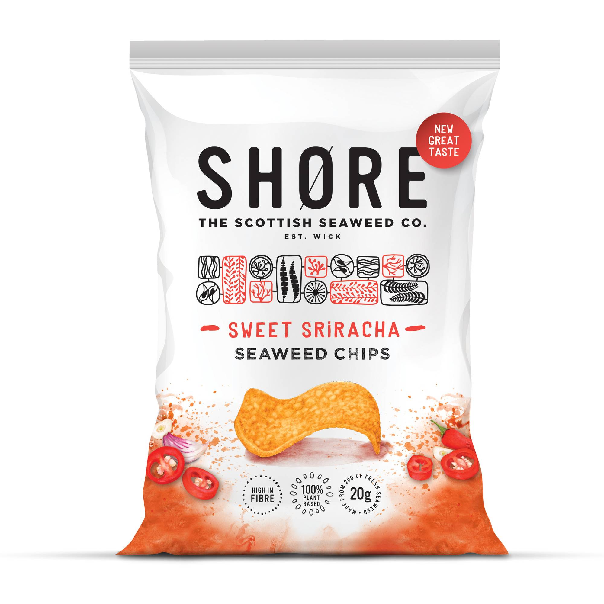 SHORE SEAWEED CHIPS ~ SWEET SRIRACHA